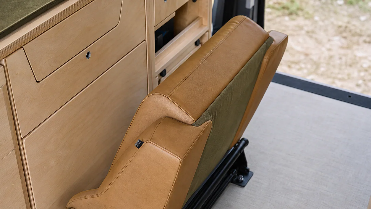 Illustrative visualization for Camper van practical seat layout - proposed concept